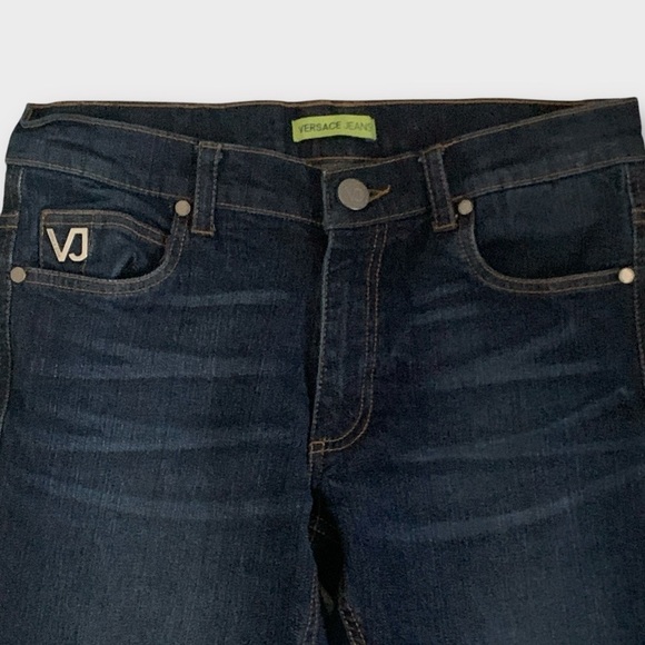 Versace Vintage Y2K Dark Wash Skinny Jeans - Picture 2 of 9